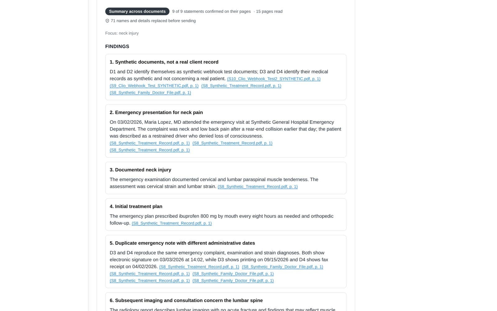 Ask questions and get a summary screen in TrialLift